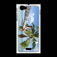 Coque Sony Xpéria J Palmier et charme sur la plage