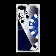 Coque Sony Xpéria J Poker bleu et noir 2