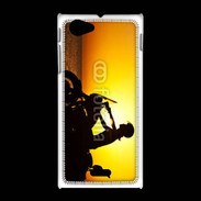 Coque Sony Xpéria J Femme biker au couché de soleil