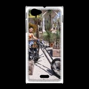 Coque Sony Xpéria J Femme sexy moto 2
