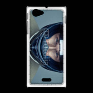 Coque Sony Xpéria J homme avec casque de moto
