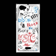 Coque Sony Xpéria J Eléments de musique en dessin