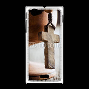 Coque Sony Xpéria J Croix en bois 5