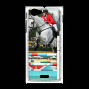 Coque Sony Xpéria J Jumping Equitation cheval gris
