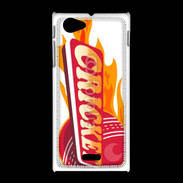 Coque Sony Xpéria J Cricket balle flamme