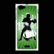 Coque Sony Xpéria J Illustration football américain sur fond vert