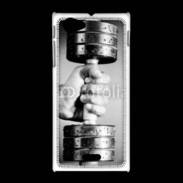 Coque Sony Xpéria J Passion Musculation en noir et blanc