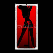 Coque Sony Xpéria J Pole danseuse noir et rouge