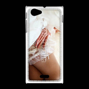 Coque Sony Xpéria J Mariée lingerie sexy et glamour