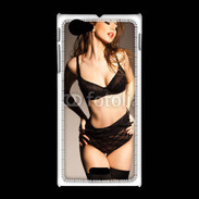Coque Sony Xpéria J Femme sexy en lingerie noire