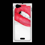 Coque Sony Xpéria J bouche sexy rouge à lèvre gloss crayon contour