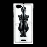 Coque Sony Xpéria J Femme nue body painting noir et blanc 2
