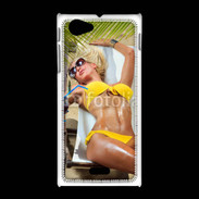 Coque Sony Xpéria J Femme sexy sur un transat de plage