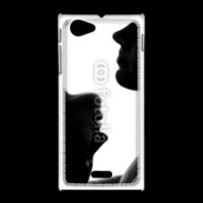 Coque Sony Xpéria J Couple en noir et blanc 10