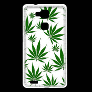 Coque Huawei Ascend Mate 7 Feuille de cannabis sur fond blanc