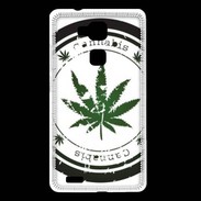 Coque Huawei Ascend Mate 7 Grunge stamp with marijuana leaf