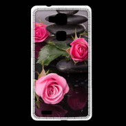 Coque Huawei Ascend Mate 7 Rose et Galet Zen