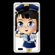 Coque Huawei Ascend Mate 7 Cute cartoon illustration of a policewoman