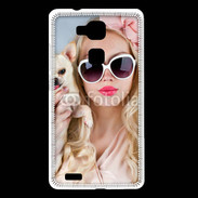 Coque Huawei Ascend Mate 7 Femme glamour avec chihuahua