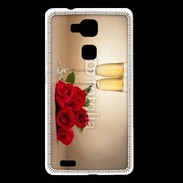 Coque Huawei Ascend Mate 7 Coupe de champagne, roses rouges