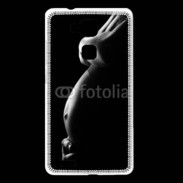 Coque Huawei Ascend Mate 7 Femme enceinte en noir et blanc