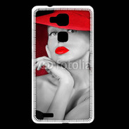 Coque Huawei Ascend Mate 7 Femme élégante en noire et rouge 15