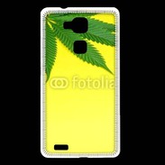 Coque Huawei Ascend Mate 7 Feuille de cannabis sur fond jaune 2