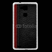 Coque Huawei Ascend Mate 7 Effet cuir noir et rouge