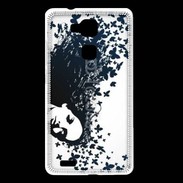 Coque Huawei Ascend Mate 7 Woman with a butterflies in hair.