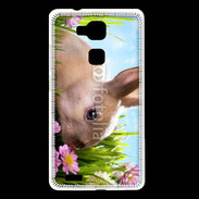 Coque Huawei Ascend Mate 7 Lapin et fleurs