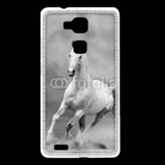 Coque Huawei Ascend Mate 7 Cheval en noir et blanc 55