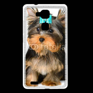 Coque Huawei Ascend Mate 7 Yorkshire et nœud bleu 15