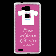 Coque Huawei Ascend Mate 7 3/4 aile droit Bonus offensif-défensif Rose