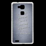 Coque Huawei Ascend Mate 7 Survie mort Bleu Citation Oscar Wilde
