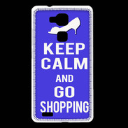 Coque Huawei Ascend Mate 7 Keep Calm Go Shopping Bleu