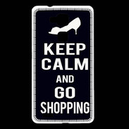 Coque Huawei Ascend Mate 7 Keep Calm Go Shopping Noir