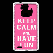 Coque Huawei Ascend Mate 7 Keep Calm Have fun Rose