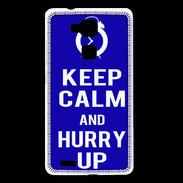 Coque Huawei Ascend Mate 7 Keep Calm Hurry up Bleu