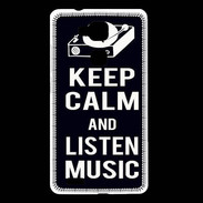 Coque Huawei Ascend Mate 7 Keep Calm Listen music Noir