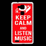 Coque Huawei Ascend Mate 7 Keep Calm Listen music Rouge