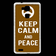 Coque Huawei Ascend Mate 7 Keep Calm Peace Marron