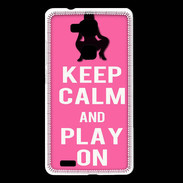 Coque Huawei Ascend Mate 7 Keep Calm Play on Rose