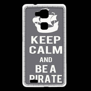 Coque Huawei Ascend Mate 7 Keep Calm Be a Pirate Gris