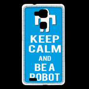 Coque Huawei Ascend Mate 7 Keep Calm Be a Robot Cyan