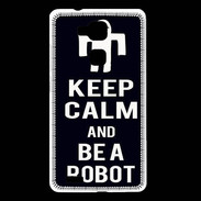 Coque Huawei Ascend Mate 7 Keep Calm Be a Robot Noir