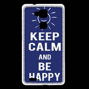 Coque Huawei Ascend Mate 7 Keep Calm Be Happy Bleu