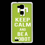 Coque Huawei Ascend Mate 7 Keep Calm Be a Robot Vert pomme