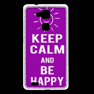 Coque Huawei Ascend Mate 7 Keep Calm Be Happy Violet