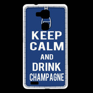 Coque Huawei Ascend Mate 7 Keep Calm Drink Champagne Bleu