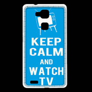 Coque Huawei Ascend Mate 7 Keep Calm Watch TV Cyan